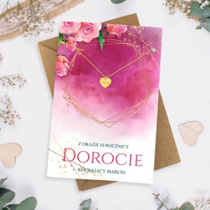 Złote serce z grawerem dla niej - Z okazji rocznicy