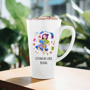 Kubek latte z nadrukiem dla niej - Czytam bo lubię