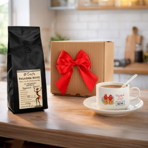Filiżanka z nadrukiem i kawa dla pracownika na święta - Aromatyczny czas