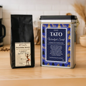 Kawa i puszka na kawę dla taty na święta - Świąteczna kawa taty