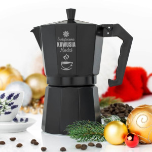 Kawiarka ciśnieniowa z grawerem dla niej na święta - Świąteczna kawusia