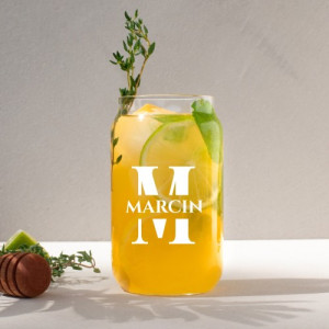 Szklanka ze słomką i nadrukiem dla mężczyzny - Imprezowy