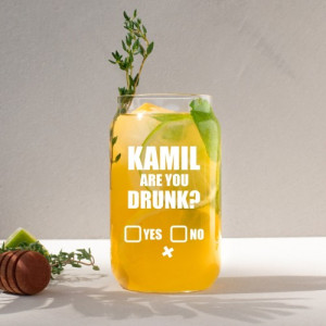 Szklanka ze słomką i nadrukiem dla niego - Are you drunk?