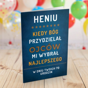 Kartka na 70 urodziny dla taty - Najlepszy ojciec