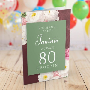 Kartka z personalizacją na 80 urodziny dla babci - Druga wiosna