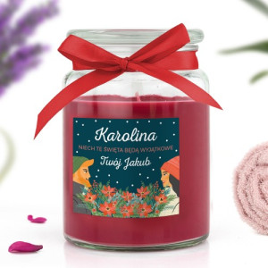 Świeca zapachowa duża z nadrukiem dla niej na święta - Wyjątkowa