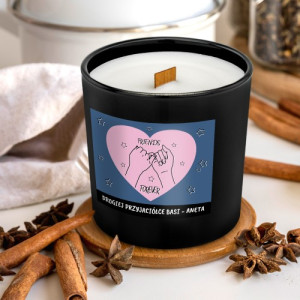 Świeca zapachowa z drewnianym knotem dla przyjaciółki - Forever