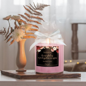 Świeca zapachowa duża z nadrukiem dla żony - Zrelaksuj się