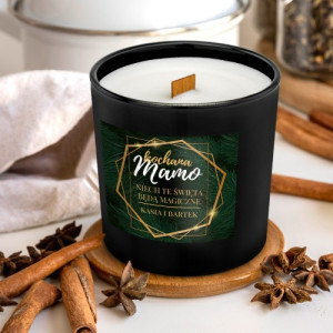 Świeca zapachowa z drewnianym knotem dla mamy na święta - Magiczny czas
