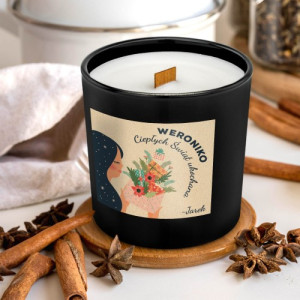 Świeca zapachowa z drewnianym knotem dla ukochanej na święta - Prezenty