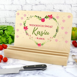 Podstawka pod książkę kucharską z nadrukiem dla niej na święta - Serce