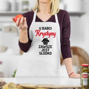 Fartuch kuchenny z nadrukiem dla babci - Zawsze słodko