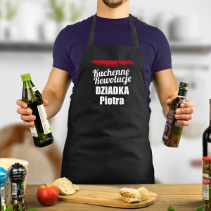 Fartuch kuchenny z nadrukiem dla dziadka - Rewolucje w kuchni