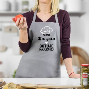 Fartuch kuchenny z nadrukiem imienia dla babci - Gotuje najlepiej