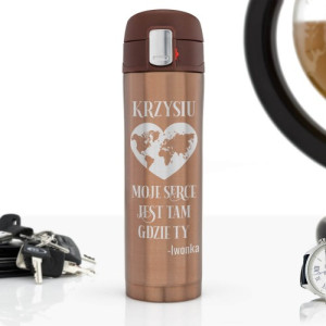 Kubek termiczny z grawerem dla niego na walentynki - Cały mój świat
