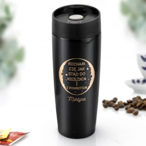 Kubek termiczny z grawerem dla niego na walentynki - Jak stąd do księżyca