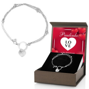 Bransoletka srebrna z grawerem dla niej na walentynki - Zakochany po uszy