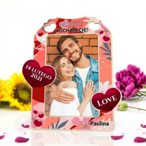 Ramka na zdjęcie z nadrukiem dla niego na walentynki - Love