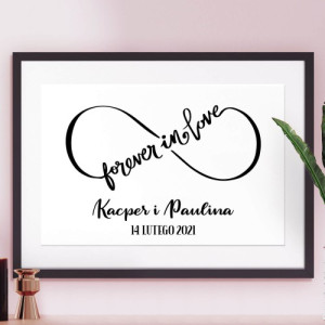 Plakat w ramce (30x40 cm) na walentynki - Forever love