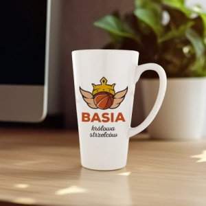 Kubek latte z nadrukiem dla koszykarki - Królowa strzelców