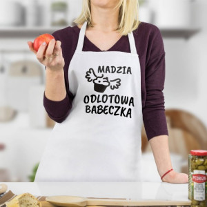 Fartuch kuchenny z nadrukiem dla cukierniczki - Odlotowa babeczka