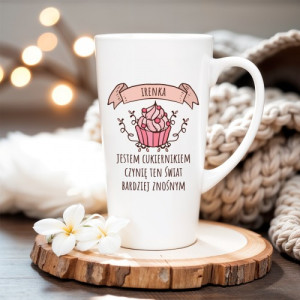Kubek latte z nadrukiem dla cukierniczki - Super moc
