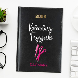 Kalendarz 2026 z nadrukiem dla fryzjerki - Fryzjerskie zapiski