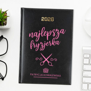 Kalendarz fryzjerski 2026 z nadrukiem imienia - Najlepsza fryzjerka