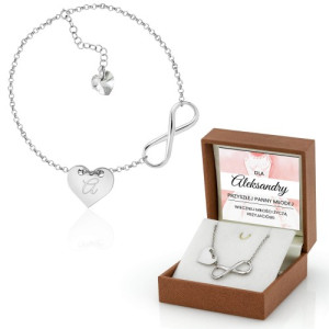 Srebrna bransoletka nieskończoność na wieczór panieński - Panna młoda