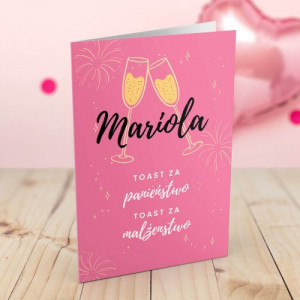 Kartka z personalizacją na wieczór panieński - Toast za panieństwo