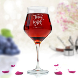 Kieliszek do wina z grawerem na wieczór panieński - Team bride