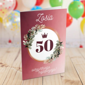 Kartka z życzeniami dla niej na 50 urodziny - Korona