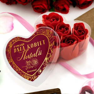 Mydełka róże do kąpieli z nadrukiem na dzień kobiet - Upominek