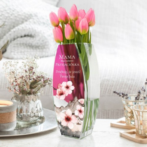 Wazon szklany z nadrukiem dla mamy - Moja przyjaciółka