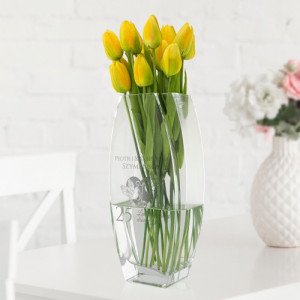 Wazon szklany grawerem na 25 rocznicę ślubu - Wspólna droga