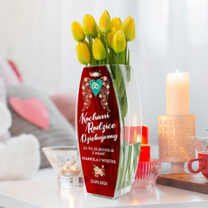 Wazon szklany z nadrukiem dla rodziców - Wyjątkowy dzień