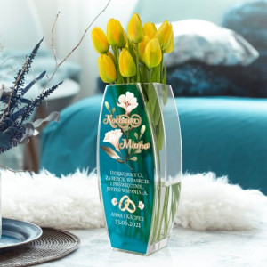 Wazon szklany z nadrukiem dla mamy - Poświęcenie