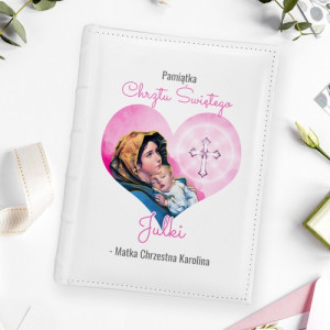 Album na zdjęcia z nadrukiem na chrzest dla dziewczynki - Serce