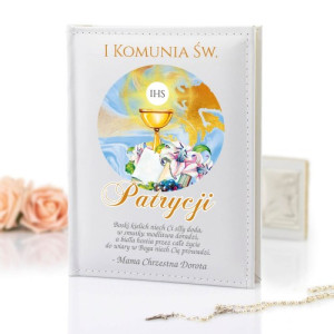 Album na zdjęcia z nadrukiem na komunię dla dziewczynki - Kielich