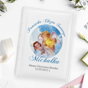 Album na zdjęcia z nadrukiem na chrzest dla chłopca - Anioł Stróż