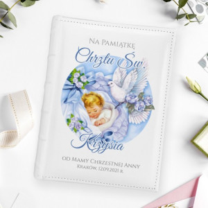 Album na zdjęcia z nadrukiem na chrzest - Biały gołąbek