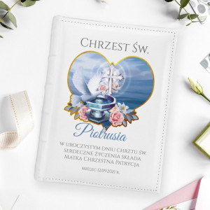 Album na zdjęcia z nadrukiem na chrzest dla chłopca - Chrzcielnica