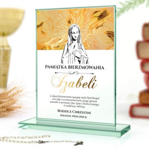 Szklana statuetka z nadrukiem na bierzmowanie dla dziewczyny - Modlitwa