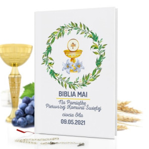 Biblia dla dziecka z okładką na komunię - Hostia
