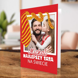 Kartka na dzień taty ze zdjęciem - Krawat