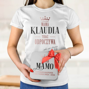 Koszulka z nadrukiem dla mamy w puszce Rozmiar M - Mama odpoczywa