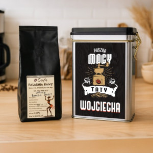 Kawa i puszka na kawę z nadrukiem na dzień ojca - Puszka mocy