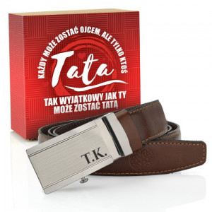 Pasek skórzany męski Betlewski z grawerem na dzień taty - Wyjątkowy