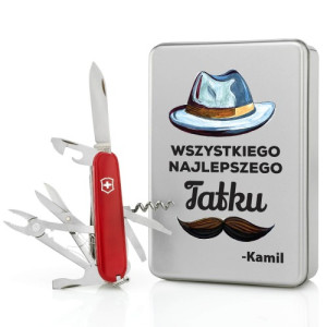 Scyzoryk Victorinox w puszce z nadrukiem na dzień ojca - Wąsy