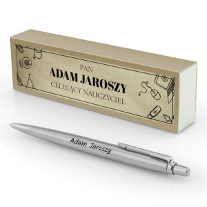 Długopis Parker Jotter BP stalowy z grawerem dla nauczyciela - Celujący